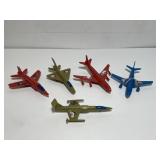 Set of 5 Vintage Small Plastic Plane Toys