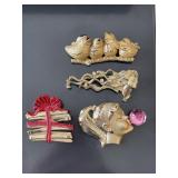 4 SIGNED AJC BROOCH PINS