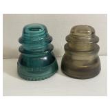 Lot of 2 Antique Glass Electric Insulators