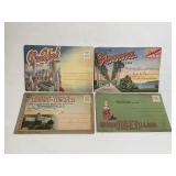 Lot of 4 Postcard Folder Books (1930s-1940s)