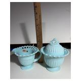 Authentic Fostoria Milk Glass Creamer & Sugar