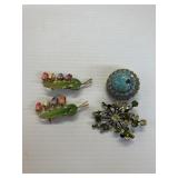 BROOCH  PINS 4 MADE IN AUSTRIA