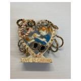 CAST IRON EARRING HOLDER W/ EARRING PAIRS