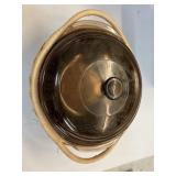 Vintage PYREX #203 Cranberry Glass Casserole Dish