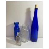 Vintage Lot of 4 Glass Bottles