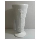 Antique Milk glass Vase With Grapes and Vines