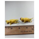 2-Yellow Glass Handmade Delicate Animals