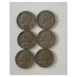 6 1940'S NICKELS (1946-49)
