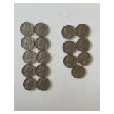 17 NICKELS - ALL 1950'S