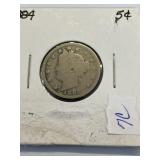 1884 V NICKEL