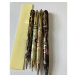 4 Vintage Marbleized Pencils
