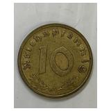 1937 German 10 PFennig Brass