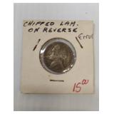 1944p War Nickel Lamination Error
