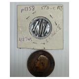 1855 France 10 Centimes, 1897 Switzeland 2cent
