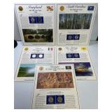 IA,GA, NJ, SC, MD State Quarter inserts with coins