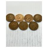 7 Different Date Indian Cents