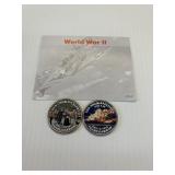Pearl Harbor Coin Collection USS Shaw JFK halvesx2