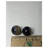 2-PURPLE/BROWN SWIRL VINTAGE MARBLES - 5/8'