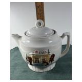 TEAPOT WITH RAISED HEARTH ARTWORK - VINTAGE PORCEL