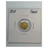 1854 Gold Tribute California Gold