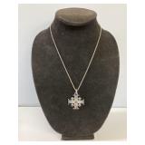 Silver Jerusalem Cross & Chain Both Marked 925