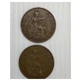 1932 & 1935 English Large Cents