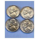 4 Different Date BU War Nickels