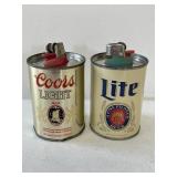 MINI BEER CAN LIGHTER HOLDERS, LOT OF 2