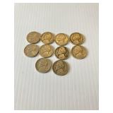 Lot of 10 1941 Nickels