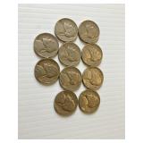 Lot of 10 1941 Nickels