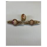 3 CAMEO BROOCH PINS