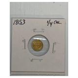 1853 Gold Tribute California Gold 1/4