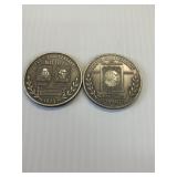 1976 Postal Service Pewter Medals 12th & 200th ann