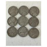 1941 Nickels lot of 9