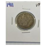 1911 V Nickels VF