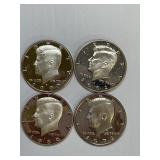 1972-S, 86-S, 90-S, 02-S Proof JFK x4