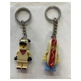 Lot of 2 Lego Mini Figure Key Chains