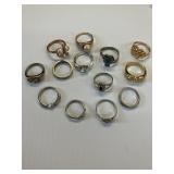 13 COSTUME JEWELRY RINGS