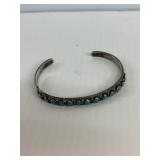 Turquoise Silver Bracelet Unmarked