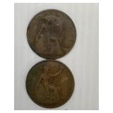 1914 & 1919 English Large Cent