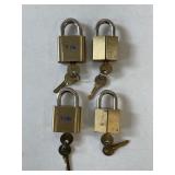 YALE PADLOCKS W/ KEYS, LOT OF 4