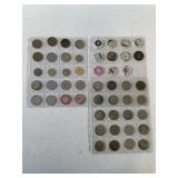 CASINO TOKENS AND CHIPS, LOT OF 51