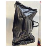 FAUX LEATHER DUFFEL BAG, BLACK