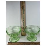2 - HAZEL GREEN URANIUM DEPRESSION GLASS