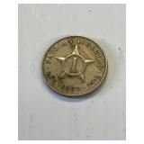 1920 Cuba Silver Un Centavo