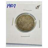 1907 V Nickel VF