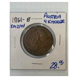 1861-B Austria 4 Kreuzer