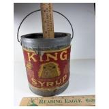 VINTAGE 5LB. KING SYRUP TIN CAN