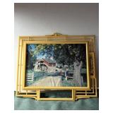 VINTAGE LITHOPRINT WATERWHEEL/FARM LANDSCAPE