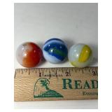 3-SWIRL SHOOTER MARBLES VINTAGE - 1'